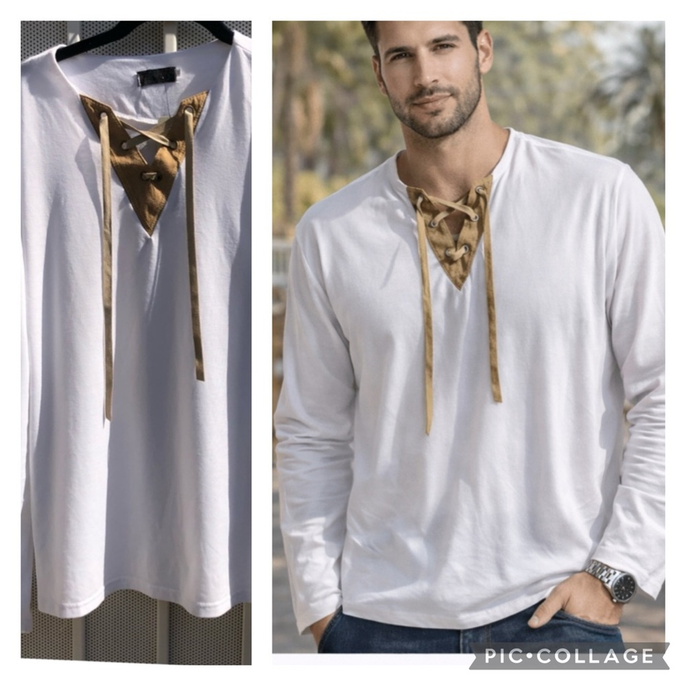 Long sleeve Shirt with ties in front